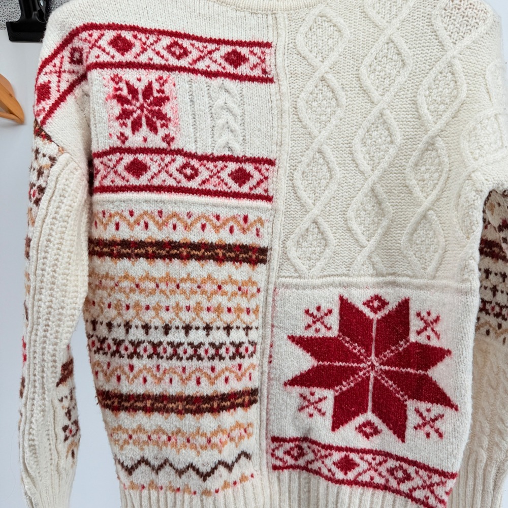 American Eagle Patchwork Fair Isle Mock Neck Swea… - image 2